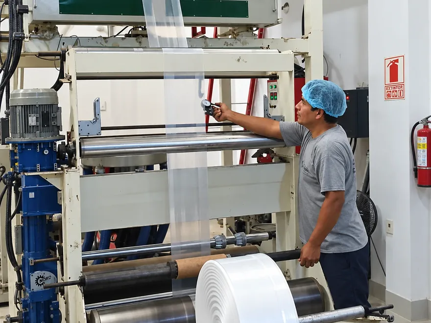 Producción de film de polietileno transparente en bobina para bolsas tipo cristal